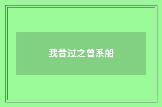 我昔过之曾系船