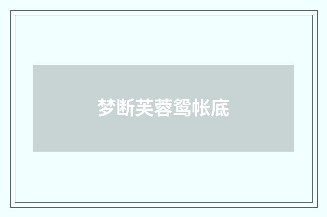 梦断芙蓉鸳帐底