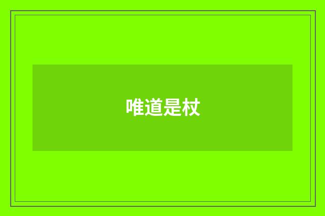 唯道是杖
