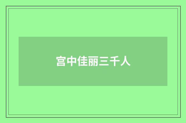 宫中佳丽三千人