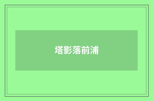塔影落前浦