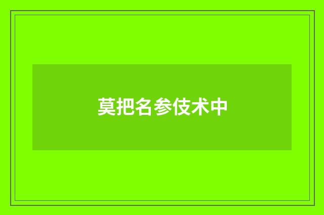 莫把名参伎术中