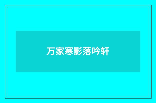 万家寒影落吟轩