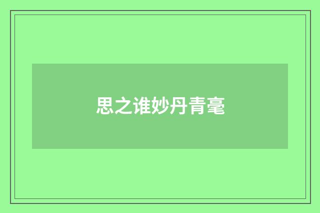 思之谁妙丹青毫