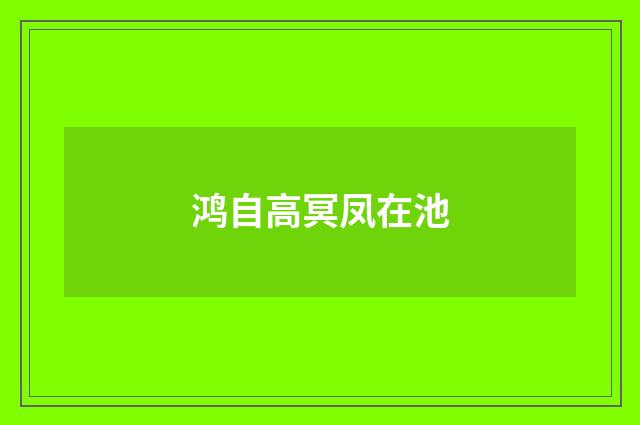 鸿自高冥凤在池