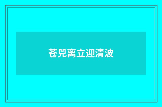 苍兕离立迎清波