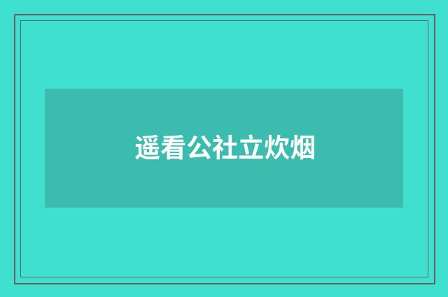 遥看公社立炊烟