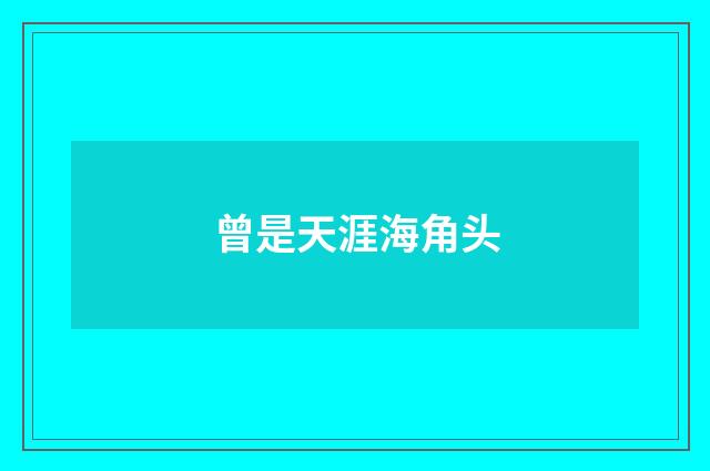 曾是天涯海角头