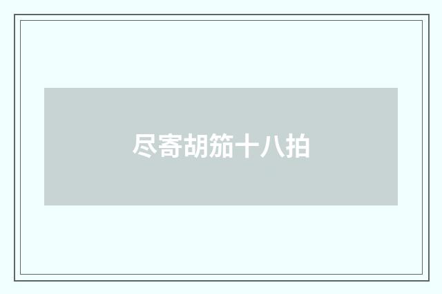 尽寄胡笳十八拍