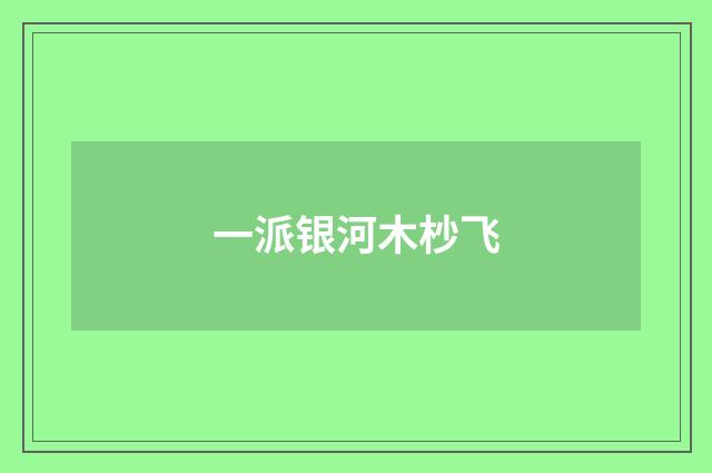 一派银河木杪飞