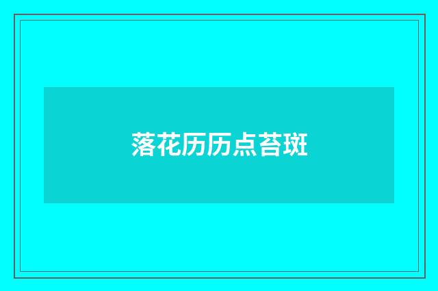 落花历历点苔斑