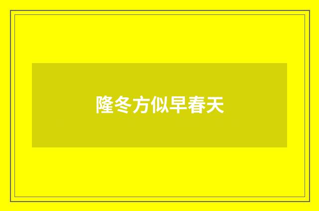 隆冬方似早春天