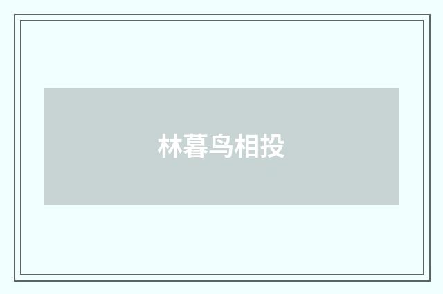 林暮鸟相投