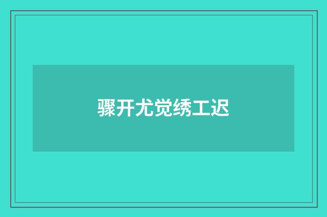 骤开尤觉绣工迟