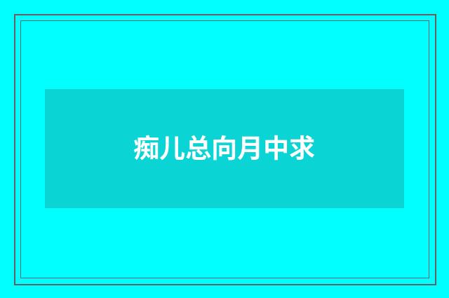 痴儿总向月中求