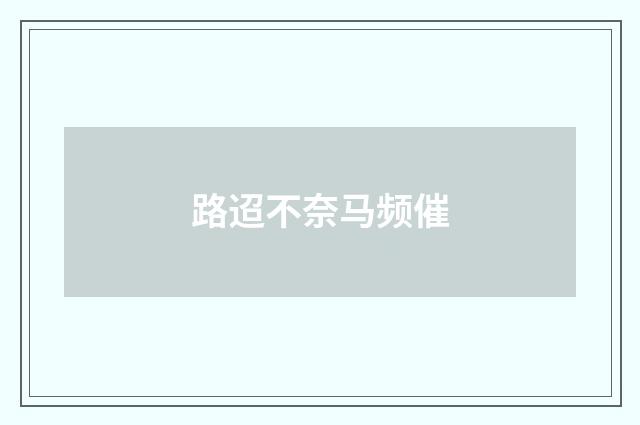 路迢不奈马频催