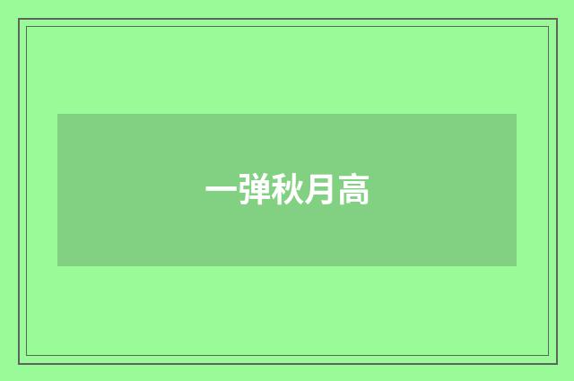 一弹秋月高