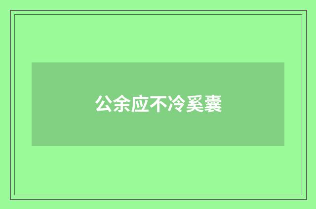 公余应不冷奚囊