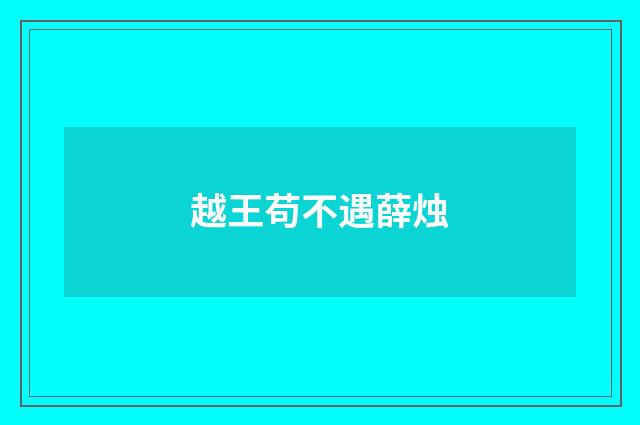 越王苟不遇薛烛