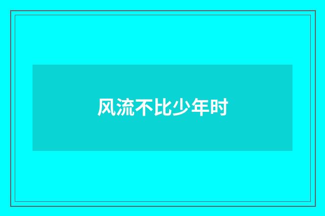 风流不比少年时
