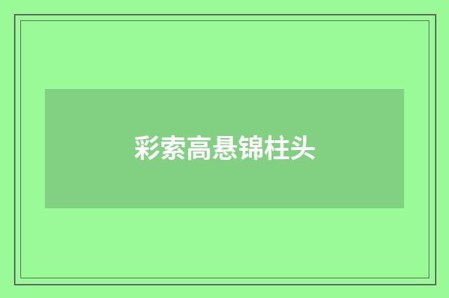 彩索高悬锦柱头