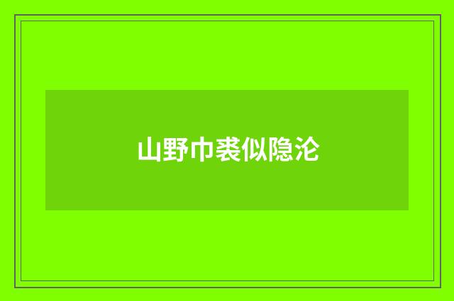 山野巾裘似隐沦