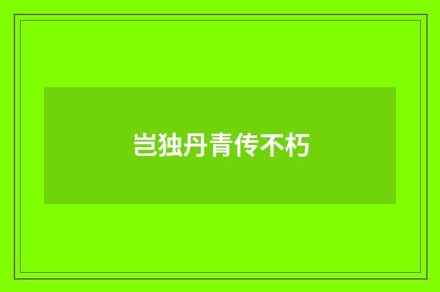 岂独丹青传不朽