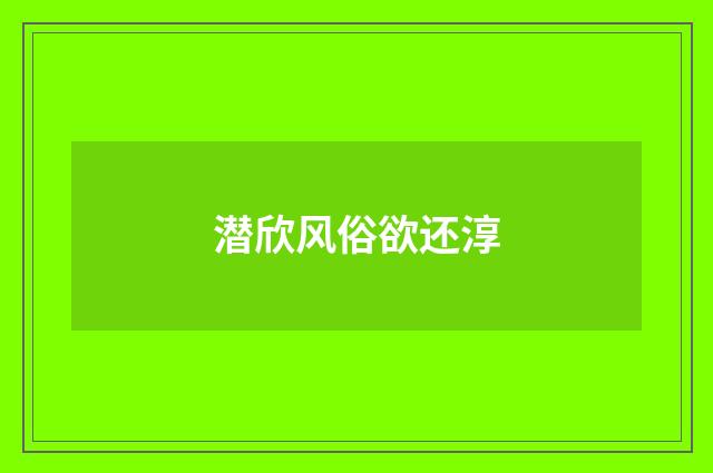潜欣风俗欲还淳