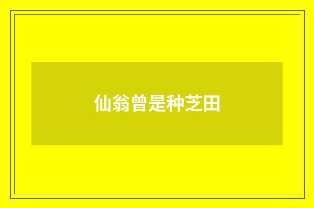 仙翁曾是种芝田