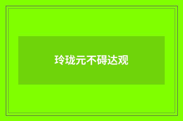 玲珑元不碍达观
