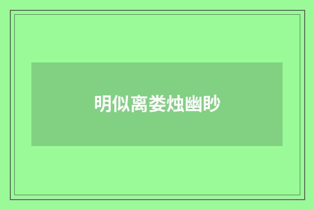 明似离娄烛幽眇