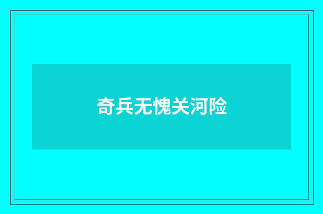 奇兵无愧关河险
