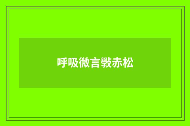 呼吸微言斅赤松