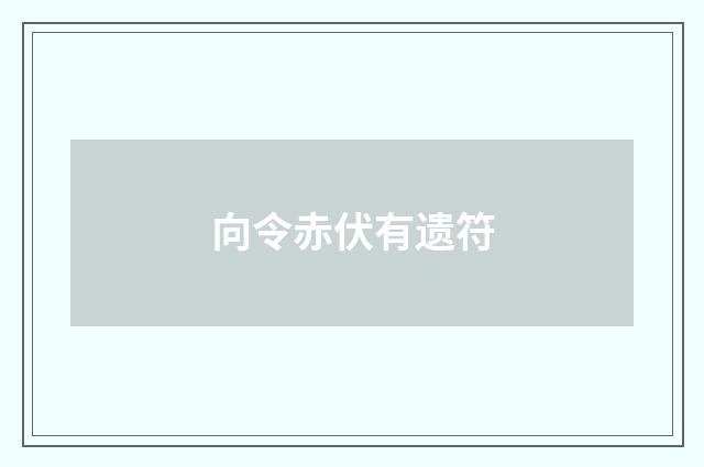 向令赤伏有遗符