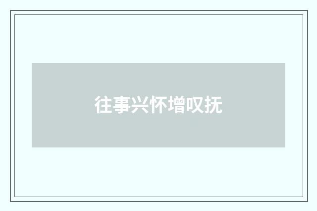 往事兴怀增叹抚