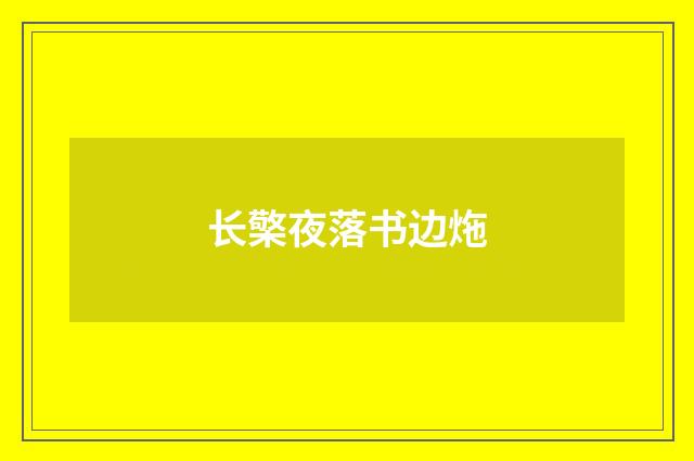 长檠夜落书边炧