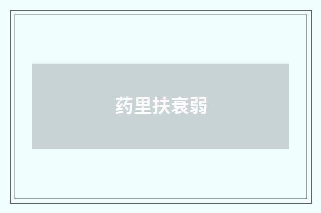 药里扶衰弱