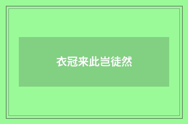 衣冠来此岂徒然