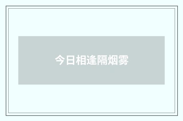 今日相逢隔烟雾
