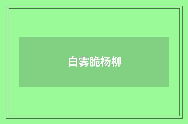 白雾脆杨柳