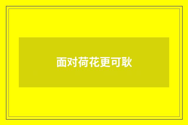 面对荷花更可耿