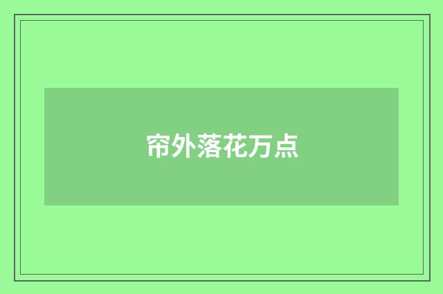帘外落花万点