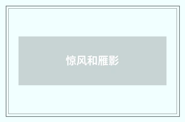 惊风和雁影