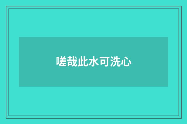 嗟哉此水可洗心