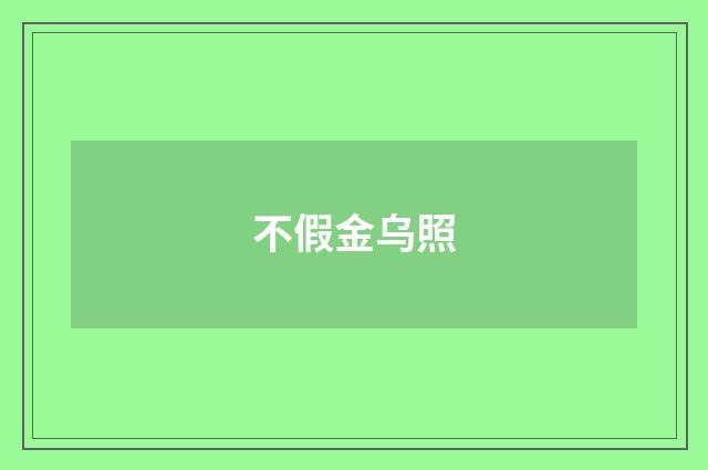 不假金乌照