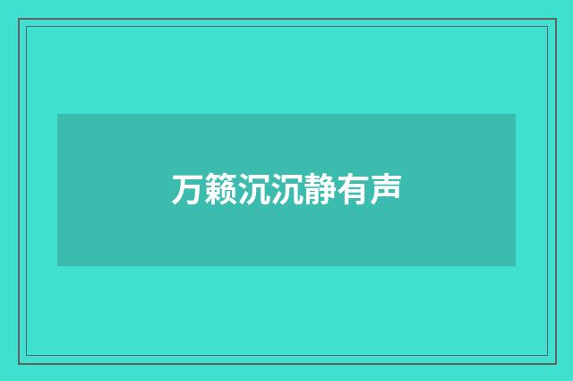 万籁沉沉静有声