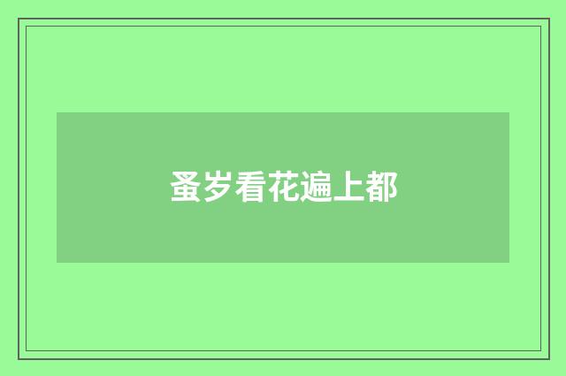 蚤岁看花遍上都