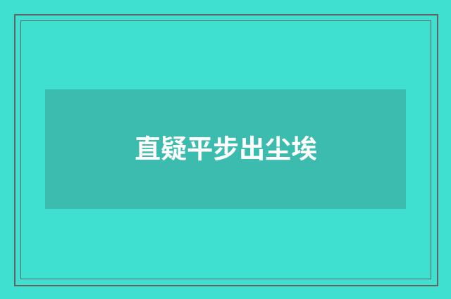 直疑平步出尘埃