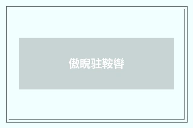 傲睨驻鞍辔