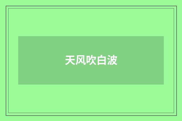 天风吹白波